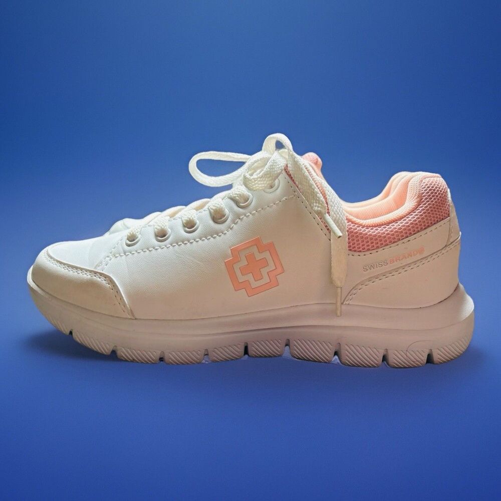 Swissbrand Women’s White Blush Sneakers Size US 7 EUR 37.5 Lace Up Shoes